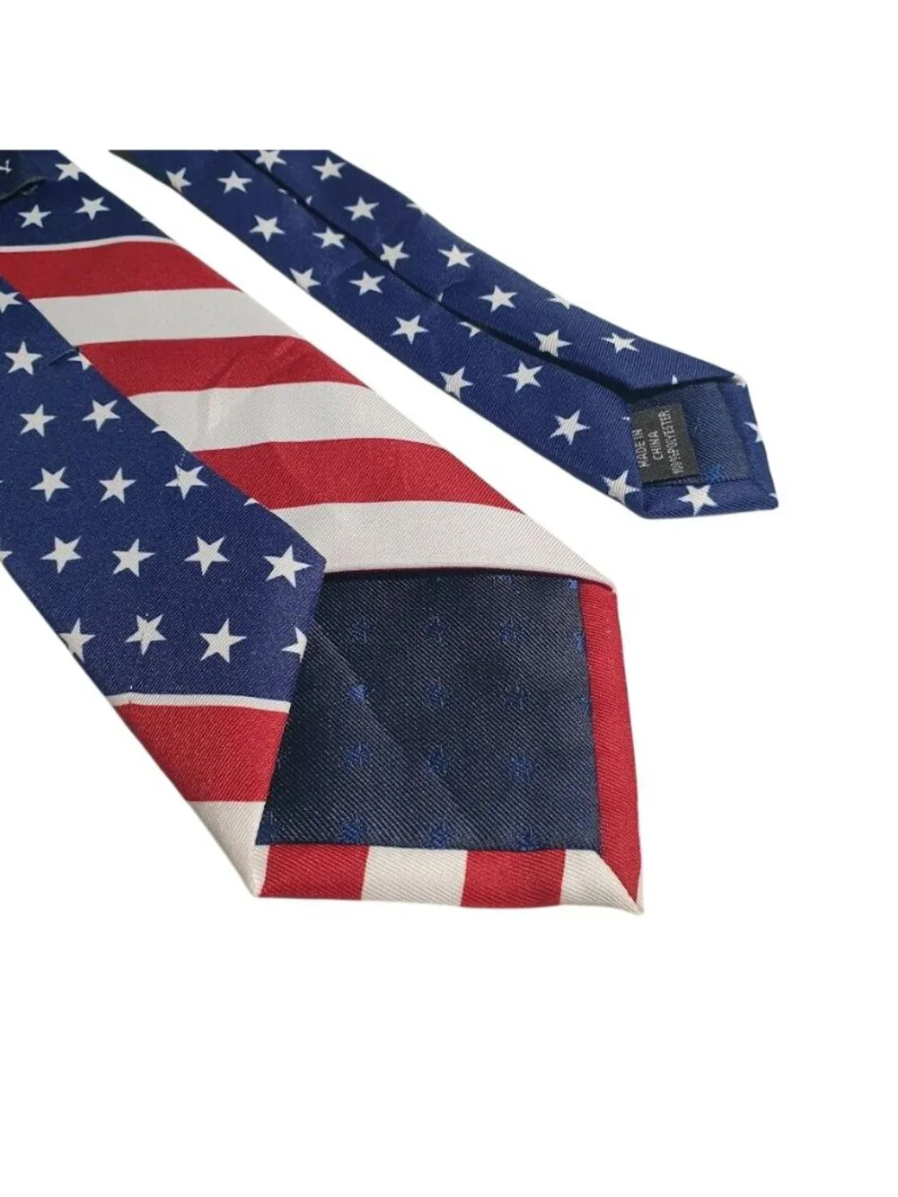 American Flag Stars Stripes Men Tie Patriotic Land Of Liberty Polyester Blue Red